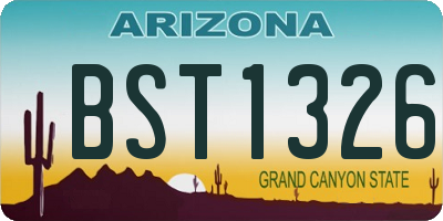 AZ license plate BST1326