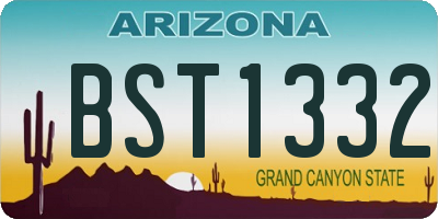 AZ license plate BST1332