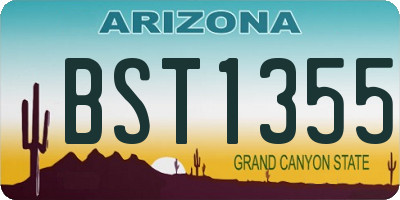 AZ license plate BST1355