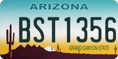 AZ license plate BST1356