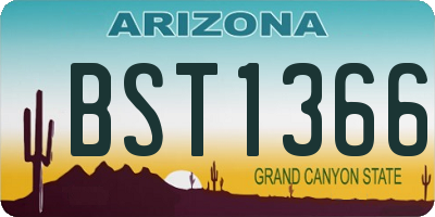 AZ license plate BST1366