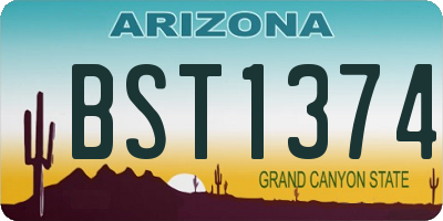 AZ license plate BST1374