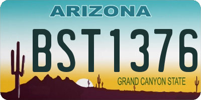 AZ license plate BST1376