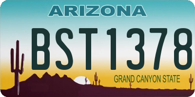 AZ license plate BST1378