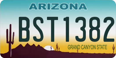 AZ license plate BST1382