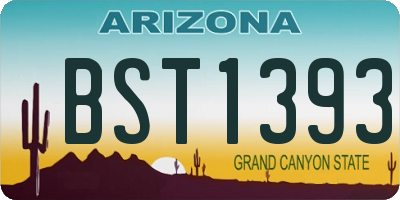 AZ license plate BST1393