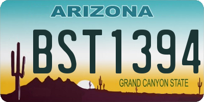 AZ license plate BST1394