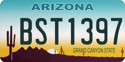 AZ license plate BST1397