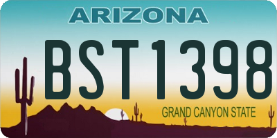 AZ license plate BST1398