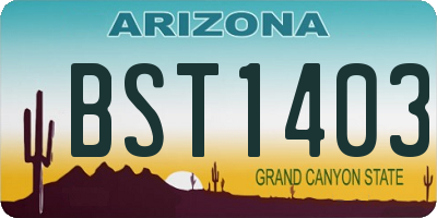 AZ license plate BST1403