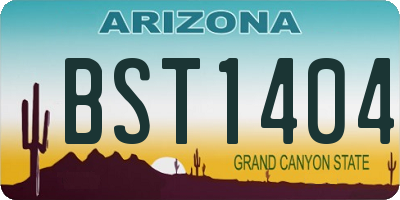 AZ license plate BST1404