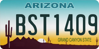 AZ license plate BST1409