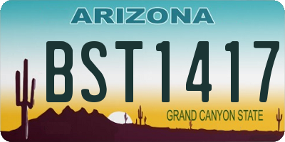 AZ license plate BST1417