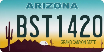 AZ license plate BST1420
