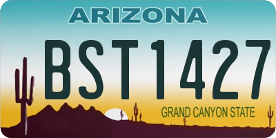 AZ license plate BST1427