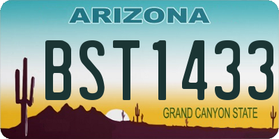 AZ license plate BST1433