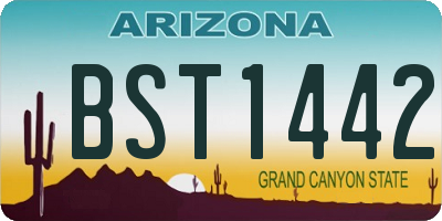 AZ license plate BST1442