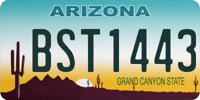 AZ license plate BST1443