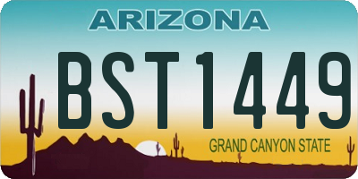 AZ license plate BST1449