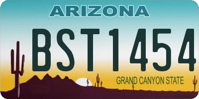 AZ license plate BST1454
