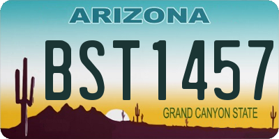 AZ license plate BST1457
