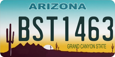 AZ license plate BST1463