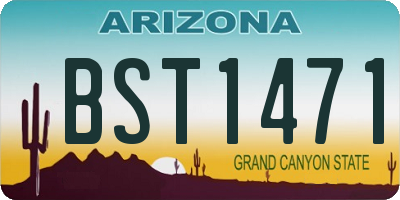 AZ license plate BST1471