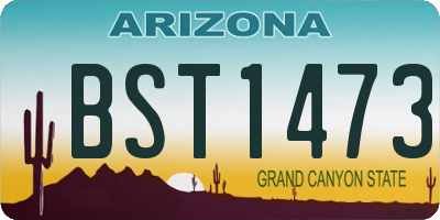 AZ license plate BST1473