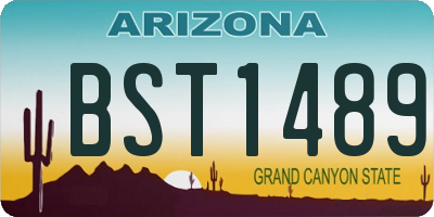 AZ license plate BST1489