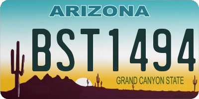AZ license plate BST1494