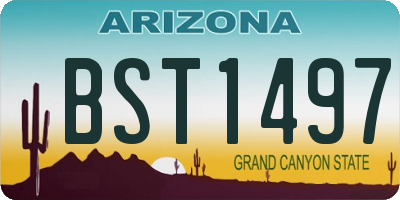 AZ license plate BST1497