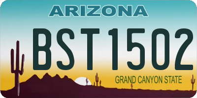 AZ license plate BST1502