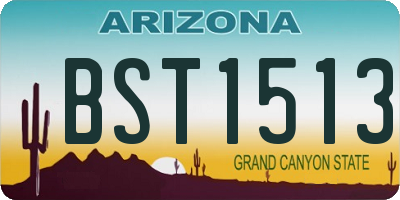 AZ license plate BST1513