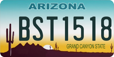 AZ license plate BST1518