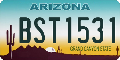 AZ license plate BST1531