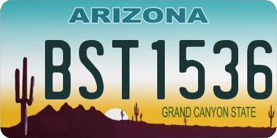 AZ license plate BST1536