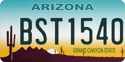 AZ license plate BST1540