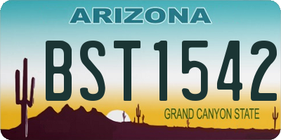 AZ license plate BST1542