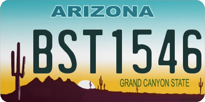 AZ license plate BST1546