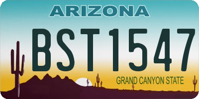 AZ license plate BST1547