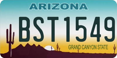 AZ license plate BST1549