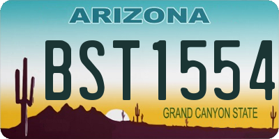 AZ license plate BST1554