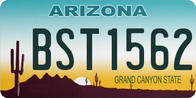 AZ license plate BST1562