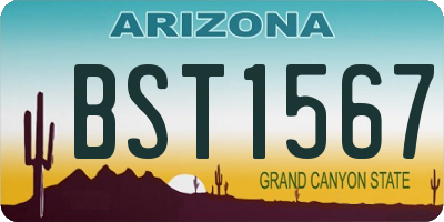 AZ license plate BST1567