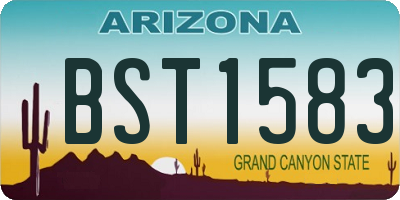 AZ license plate BST1583