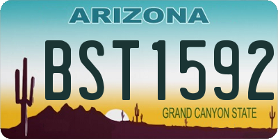 AZ license plate BST1592