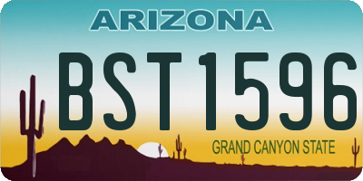 AZ license plate BST1596