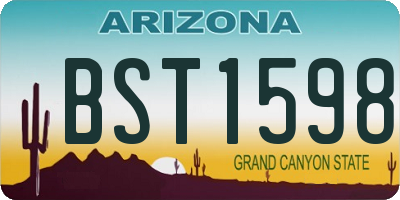 AZ license plate BST1598