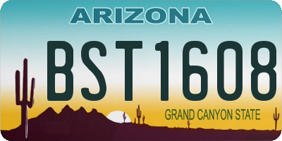 AZ license plate BST1608