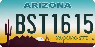 AZ license plate BST1615